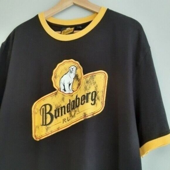 BUNDABERG RUM Promotional Black T-Shirt Polar Bear Men's Sz XL - Picture 3 of 9